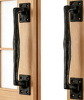 Two Pack Heavy Duty Cast Iron Barn Door Handles Nine And Three Quarters Inches Rustic Gate Pulls For Garage Outdoor Closet Interior Black Tough As Nails Durable Rust Resistant Long Cabinet Handles