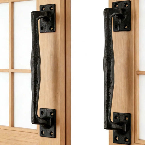 Two Pack Heavy Duty Cast Iron Barn Door Handles Nine And Three Quarters Inches Rustic Gate Pulls For Garage Outdoor Closet Interior Black Tough As Nails Durable Rust Resistant Long Cabinet Handles