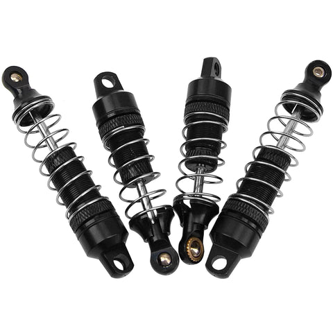 4 Pack Aluminum RC Shock Absorbers Front And Rear Damper Kit For One Eighteen Losi Mini T Two Zero Mini B 2WD in black
