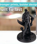 3D printed black figurine made with PLA Pro Filament 1.75mm Black 1kg On Cardboard Spool For 3D Printing Beefy Tough And High Rigidity Filament
