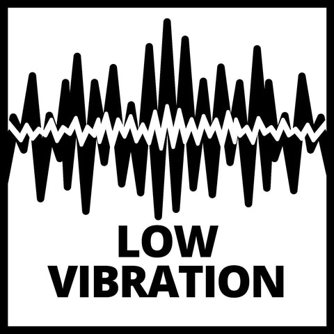 Image showing low vibration symbol, indicating reduced noise and smooth operation for Workhorse Bench Grinder With 200mm Sanding Disc And 400 Watt Motor.