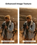 Comparison image showing effect of 49mm Black Diffusion Mist Filters Kit With One Quarter And One Eighth Stops on outdoor photography.