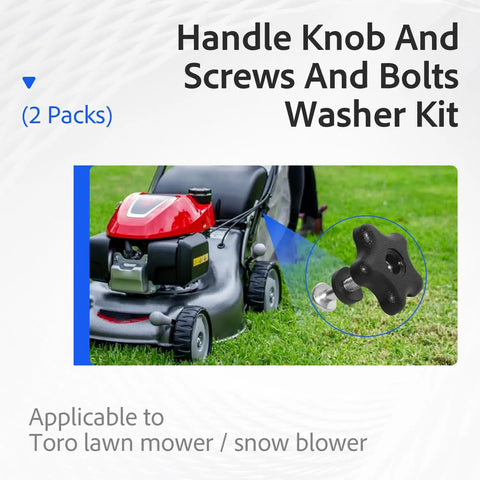 Awesome Handle Knob And Screw Bolt Washer Kit That Slaps On Toro Lawn Mowers Or Snow Blowers 2 Pcs Replacement Fits Models 38536 106-4161 And More No Hassle Fix For Quick Repair Jobs, black plastic knob and bolt on Toro mower