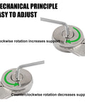 2-pack heavy-duty lid stay hinges in stainless steel with adjustable torque for cabinets and wardrobes.