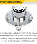 2 Pack 1.98 Inch Trailer Hub Dust Caps keep your bearings butter smooth with steel dust cover for RVs and trailers.
