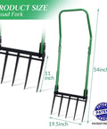 Five Tined Broad Fork Garden Tool For Deep Digging And Soil Cultivation with 19.5-inch span, heavy-duty tines, and ergonomic handle