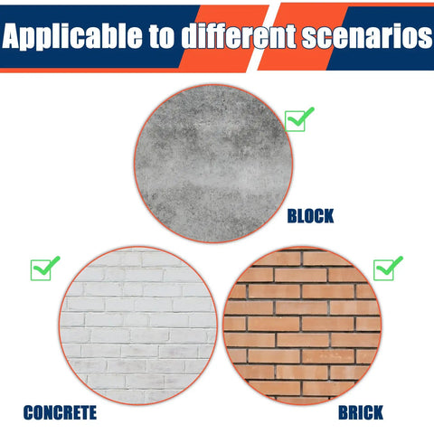 Usage scenarios for 40 Pack Half Inch By 4 Inch Galvanized Concrete Screws Large Diameter Anchors for Block, Concrete, Brick