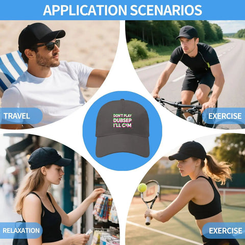 Dope Dark Gray Adjustable Baseball Cap For Men With Classic Fit, Easy Buckle, Everyday Street Style, shown in lifestyle settings