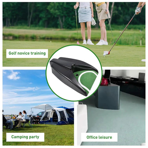 Automatic Golf Ball Return Putting Unit For Indoor Practice Battery Powered Golf Hole setup scenes