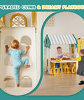 Outdoor Toddler Playset With Rock Climber And Slide, Basketball Hoop, Storage, Castle Playhouse, And 10 In 1 Upgrade For Backyard Fun