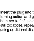 Diagram showing how to use discs for fixing wall plugs fast in weak crumbling masonry without filling or redrilling.