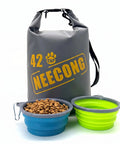 10L Dog Food Travel Bag With Collapsible Bowls For On-The-Go Kibble, 42 Cup Capacity, Camping And Everyday Dry Food Storage Kit