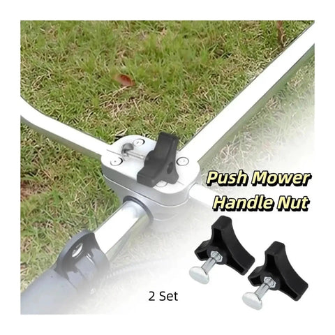 Top Quality Plastic Lawn Mower Handle Screw Nut Heavy Duty Wear Resistant Triple Cornered Triangle Knob Kit Grip Replacement Parts For Easy Fixes, black PP steel, 2 set