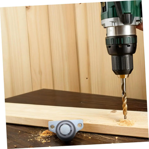 Set Of Four Adjustable Door Wheel Rollers For Sliding Closet Barn Doors With Heavy Duty Silent Pulleys being installed on wood.