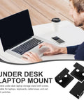Kick That Desk Clutter To The Curb With This Super Solid Under Desk Laptop Mount Rack Featuring A Slick Universal Metal Bracket For Keyboards And Routers A Total Game Changer For Your Home Office Setup.
