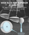 Unbreakable Rubber Golf Tee With Adjustable Height From 2.1 To 2.9 Inches, showing wide base for stability and golf club contact.