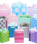 Party Ready 12 Pack Gift Bags Assorted Sizes With Tissue Paper Bulk Set For Birthdays Baby Showers Bridal Showers Easter And Any Occasion