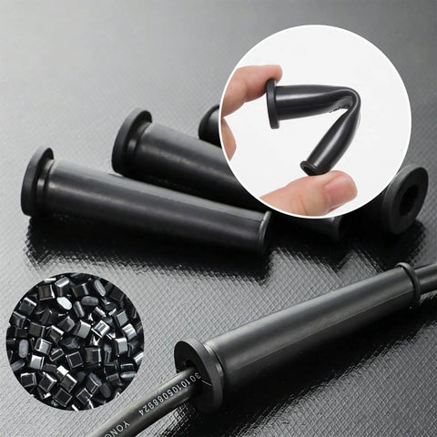 15 Pack Cord Boot Protectors Rubber Strain Relief Sleeves For Power Tool Cords, 5 Sizes, Pro Grade Construction, Prevent Bending Fraying At Connection Points, Fits Angle Grinder Orbital Sander Jig Saw Heat Gun Hedge Trimmer, Cord Management Kit black rubber sleeves in assorted sizes