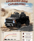 Ford F-150 Raptor Licensed 12V Ride On Truck For Kids With Parent Remote, LED Lights, 3 Point Safety Belt in desert setting