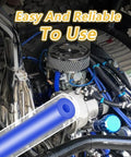 Blue Silicone Vacuum Hose Kit For Cars With Color-Matched Connectors, 6 Size Tubing Set, engine installation view