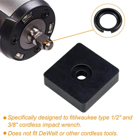 Three Eighths Inch Impact Wrench Retaining Ring Kit With O Ring And Anvil Install Tool Ten Sets Compatible With Milwaukee And Other Three Eighths Inch Pneumatic Electric Wrenches Carbon Steel Retainers And Rubber O Rings shown with wrench and install tool