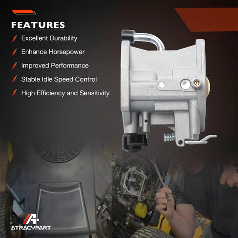 KT735 KT740 Carburetor Kit for 7000 Series Engines close-up with installation features and mechanical backdrop.