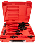 All Purpose Snap Ring Pliers Set For Automobiles, Lawn Mowers, And Farm Equipment in red carrying case, front view