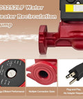 Heft And Durability For A 1/25 Hp Circulation Pump Built For Bell And Gossett NBF 22 103252LF Models, red water heater circulation pump close-up.