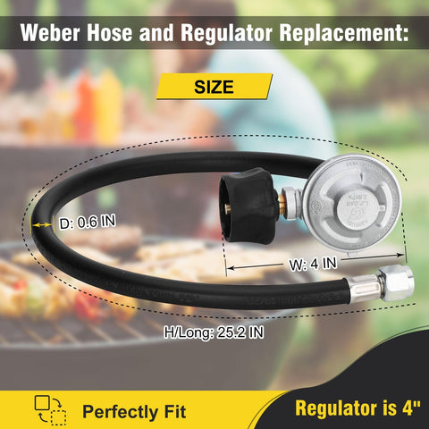 Grill Hose And Regulator Kit With Easy Install For Genesis Spirit Summit Front Control Grills size chart