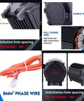 Beefy 72V 5000W Brushless DC Motor For Electric Scooters Go Karts And More Peak 6800 RPM 10KW Output 35Nm Torque Copper Core Efficient Upgrade Kit High Performance showcasing installation details and copper wire close-up