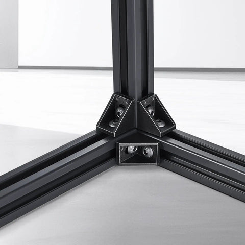 Close-up view of Dope 2020 Aluminum Extrusion Rail Set 10 Pieces Of 78.7 Inch T Slot Profiles, European Standard, black anodized.