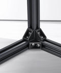 Close-up of 4-Piece 47.24-Inch T Slot Aluminum Extrusion Profile European-Standard Anodized Linear Rail Set in black with connectors.
