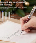 Premium Retractable Ballpoint Pen Set With Metal Body 7 Refills In Black Blue Red, smooth writing on paper, 1.0 mm tip