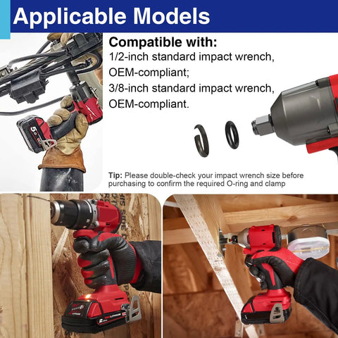 Big Sixteen Piece Impact Wrench Ring Kit With One Half Inch And Three Eighths Inch Friction Rings And O Rings Includes Anvil Install Tool usage with impact wrench