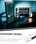 Slick Slide Out Under Desk Keyboard Tray With Heavy Duty Clamp Mount Brings Zero Clutter To Your Workspace Buttery Smooth Operation showing ergonomic design on a black desk.
