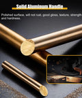 Two Sided Aluminum Door Handles 70.8 Inch With Push Pull Bar in black and gold showing solid aluminum material close-up