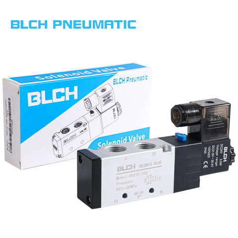 Beefy Rugged Heavy Duty 4V410-15 DC12V Pneumatic Solenoid Valve, 2 Position 5 Way Pilot Operated with box packaging
