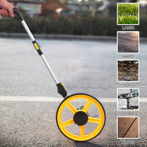 Imperial Distance Measuring Wheel With 10,000 Feet Capacity, Double Folding Portable Roller, Easy Read LCD, Measures Feet And Inches, Perfect For DIY Landscaping Construction And Surveying on pavement