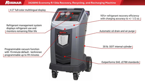 No Sweat R134a Auto Ac Recovery Recycle And Recharge Station Sae Certified Refrigerant Extraction And Precision Charging Tool For Heavy Duty Garage Work And Pro Mechanic Crews