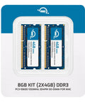 Two 4GB DDR3 1333MHz PC3 10600 CL9 SODIMM RAM Upgrade Kit 8GB Total For iMac Mac mini MacBook Pro And PC Laptops in packaging