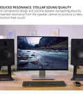 Rock Solid Elevated Desktop Speaker Stands For Large Bookshelf Speakers And Full Size Studio Monitors Six Point Nine Inch Tall