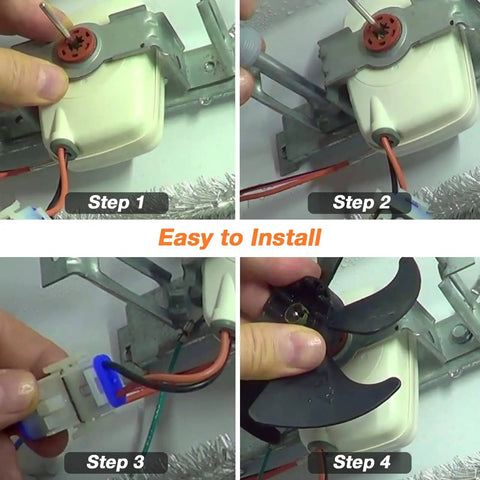 Installation steps of Upgraded WR60X10141 WR60X31522 Refrigerator Evaporator Fan Motor for GE Hotpoint Fridges.