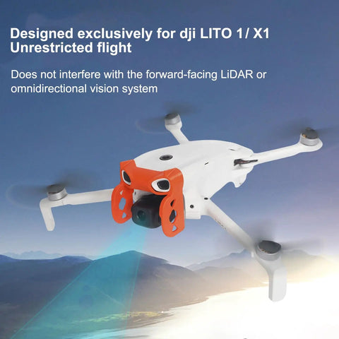 Anti Collision Gimbal Bumper Guard For Lito X1 And Lito 1 Drones Gimbal Camera Protective Cover on white drone in flight