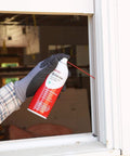 Person using Silicone Lubricant With Teflon Fluoro Polymer For Non Metal Materials on window slider, water resistant and protective.