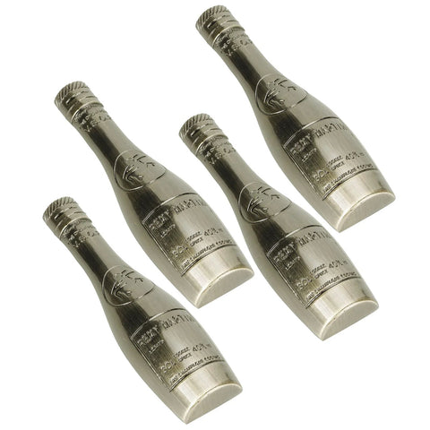 Wine Bottle Shaped Cabinet Drawer Knobs 4-Piece Set Made From Zinc Alloy Vintage Retro Style Blue Ancient Finish Perfect for Kitchen Cabinets Cupboards and Drawers Durable Hardware for Homes