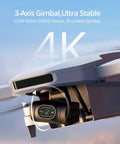 Close-up of Atom 3 Axis Gimbal 4K GPS Drone Under 249g With Visual Tracking Dope Features 96 Minute Flight Time in flight.