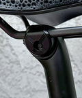 Close-up of 7x10 Seatpost Ear Clamp Titanium Bolt Kit For Oval Carbon Rails installed on a seatpost.