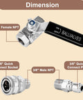 Power Town ball valve for pressure washer; 3/8 in quick-connect, stainless steel body.