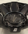 Rear view of Matte Black Center Cap for 5 to 6 Lug Wheels, Flat Black Finish With Chrome Rivets, 7.875 Inch Diameter And 1.875 Inch Height