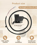 Washer Lid Lock Switch Assembly With Bezel Direct Replacement For WTW5010LW1 WTW5057LW0 MVW5430MW0 CAW45125LW1 Fits Whirlpool Maytag Crosley Models No Drain Spin Fix Replaces AP7002928 3 Wire Molex Plug Compatible, with dimensions and installation features displayed.